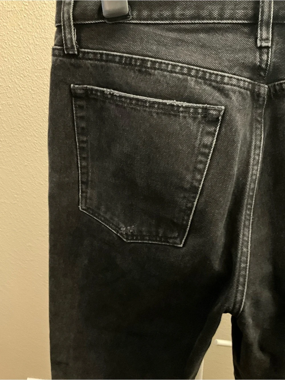 Anine Bing Black Distressed Straight leg Jeans